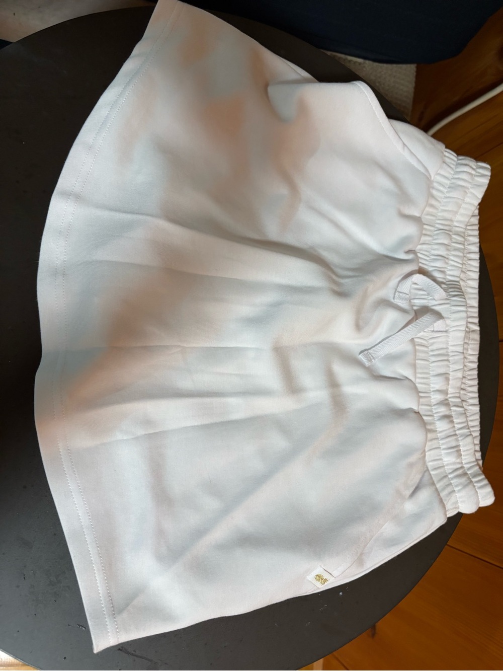 White Circle Skirt with Elastic Waistband - Women's Skater Style